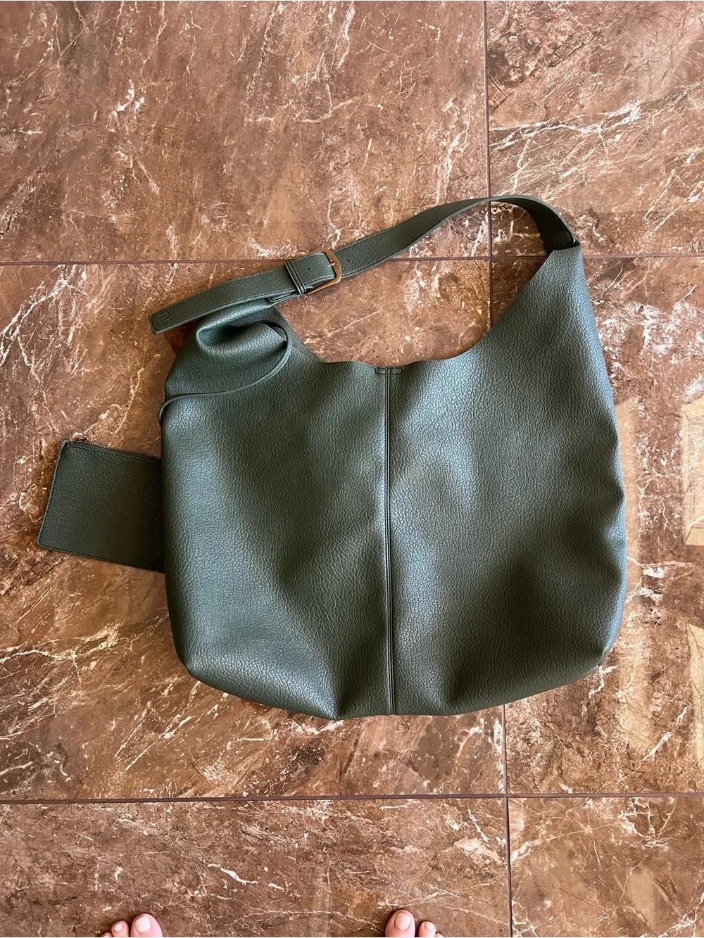 Dark Green GAP Hobo Bag with magnetic closure and attached wallet